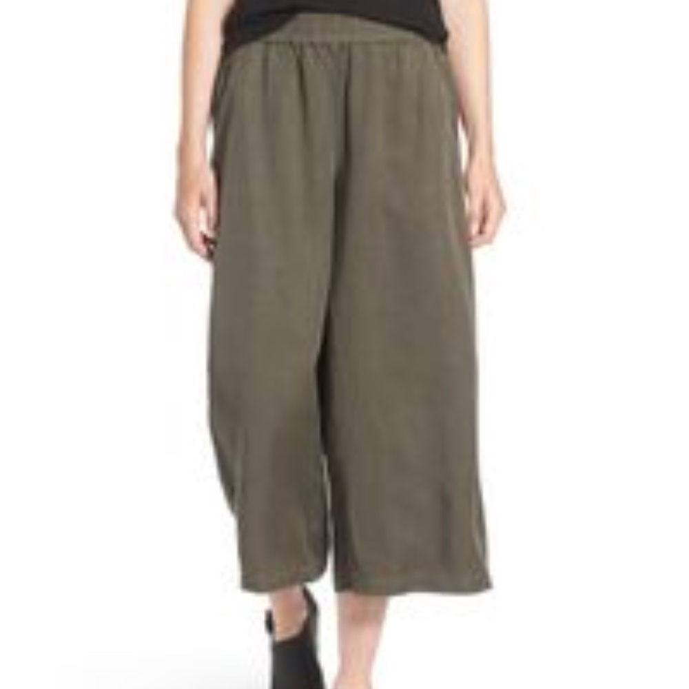 Eileen Fisher Wide Leg Crop Tencel® & Linen Pants
